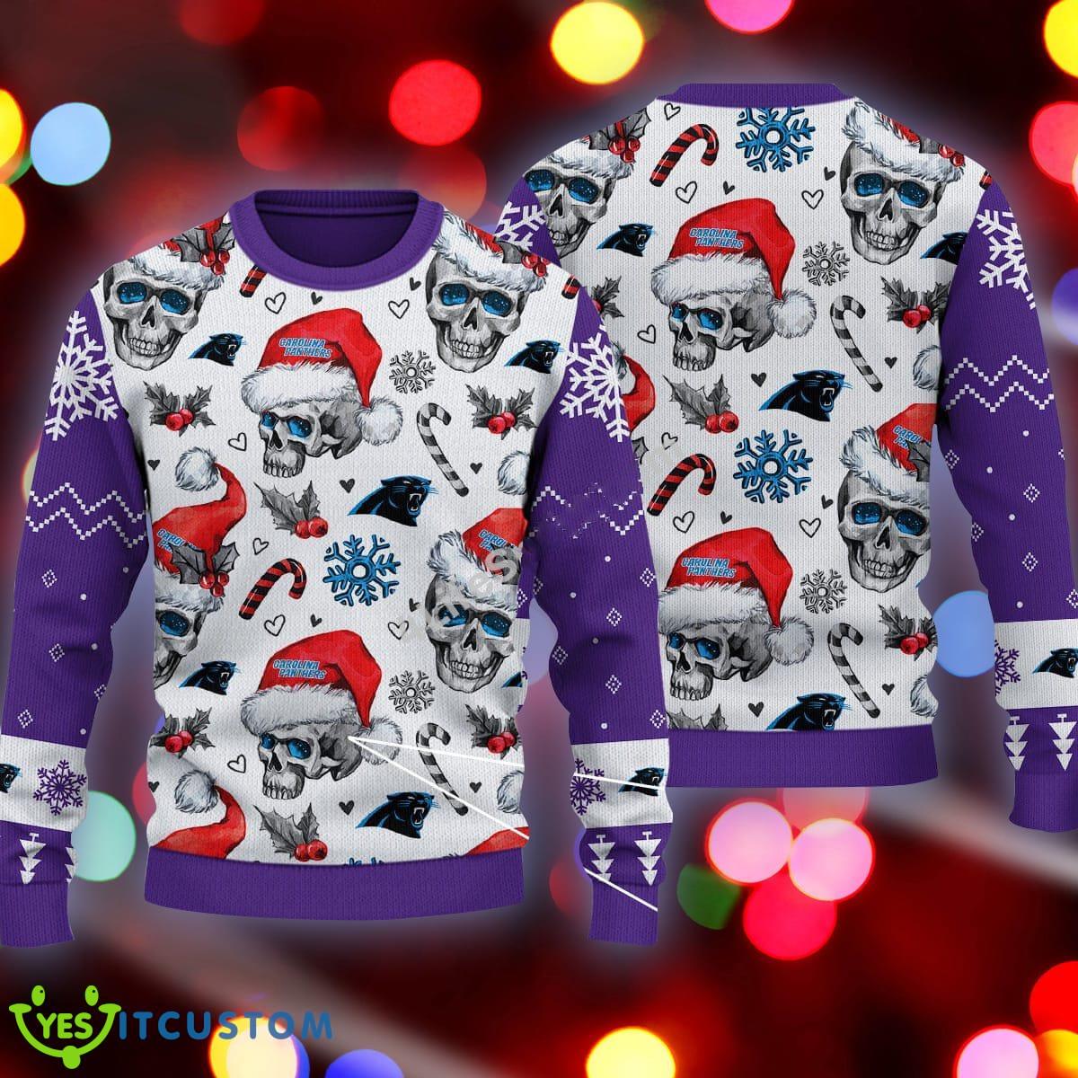 Christmas Carolina Panthers Skull Pattern Candy Cane Purple Ugly Sweater 3 Christmas Carolina Panthers Skull Pattern Candy Cane Purple Ugly Sweater - Christmas Carolina Panthers Skull Pattern Candy Cane Purple Ugly Sweater
