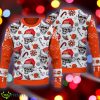 Christmas Cleveland Browns Skull Pattern Candy Cane Orange Knitted 3D Sweater - Christmas Cleveland Browns Skull Pattern Candy Cane Orange Knitted 3D Sweater