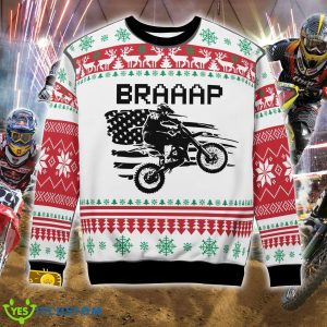 Christmas Motocross rider Knitted New Black Christmas Sweater Custom Number And Name - Christmas Motocross rider Ugly Christmas Sweater Photo 25