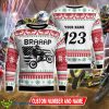 Christmas Motocross rider Knitted New Black Christmas Sweater Custom Number And Name - Christmas Motocross rider Ugly Christmas Sweater Photo 20