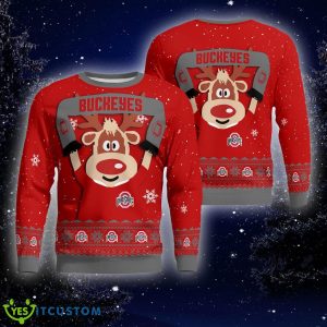 Christmas Ohio State Buckeyes Funny Knitted 3D Sweater For Fans - Ohio State Buckeyes Funny Christmas Knitted Sweater Photo 1
