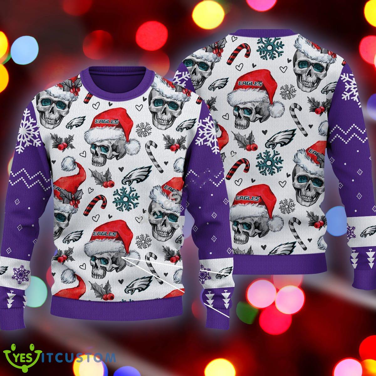 Christmas Philadelphia Eagles Skull Pattern Candy Cane Purple Ugly Sweater 3 Christmas Philadelphia Eagles Skull Pattern Candy Cane Purple Ugly Sweater - Christmas Philadelphia Eagles Skull Pattern Candy Cane Purple Ugly Sweater