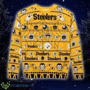 Christmas Pittsburgh Steelers Spooky Ghost Pumpkin Knitted Sweater For Fans 3 Christmas Pittsburgh Steelers Spooky Ghost Pumpkin Knitted Sweater For Fans - Pittsburgh Steelers Spooky Ghost Pumpkin Christmas Knitted Sweater Photo 5