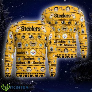 Christmas Pittsburgh Steelers Spooky Ghost Pumpkin Knitted Sweater For Fans - Pittsburgh Steelers Spooky Ghost Pumpkin Christmas Knitted Sweater Photo 1
