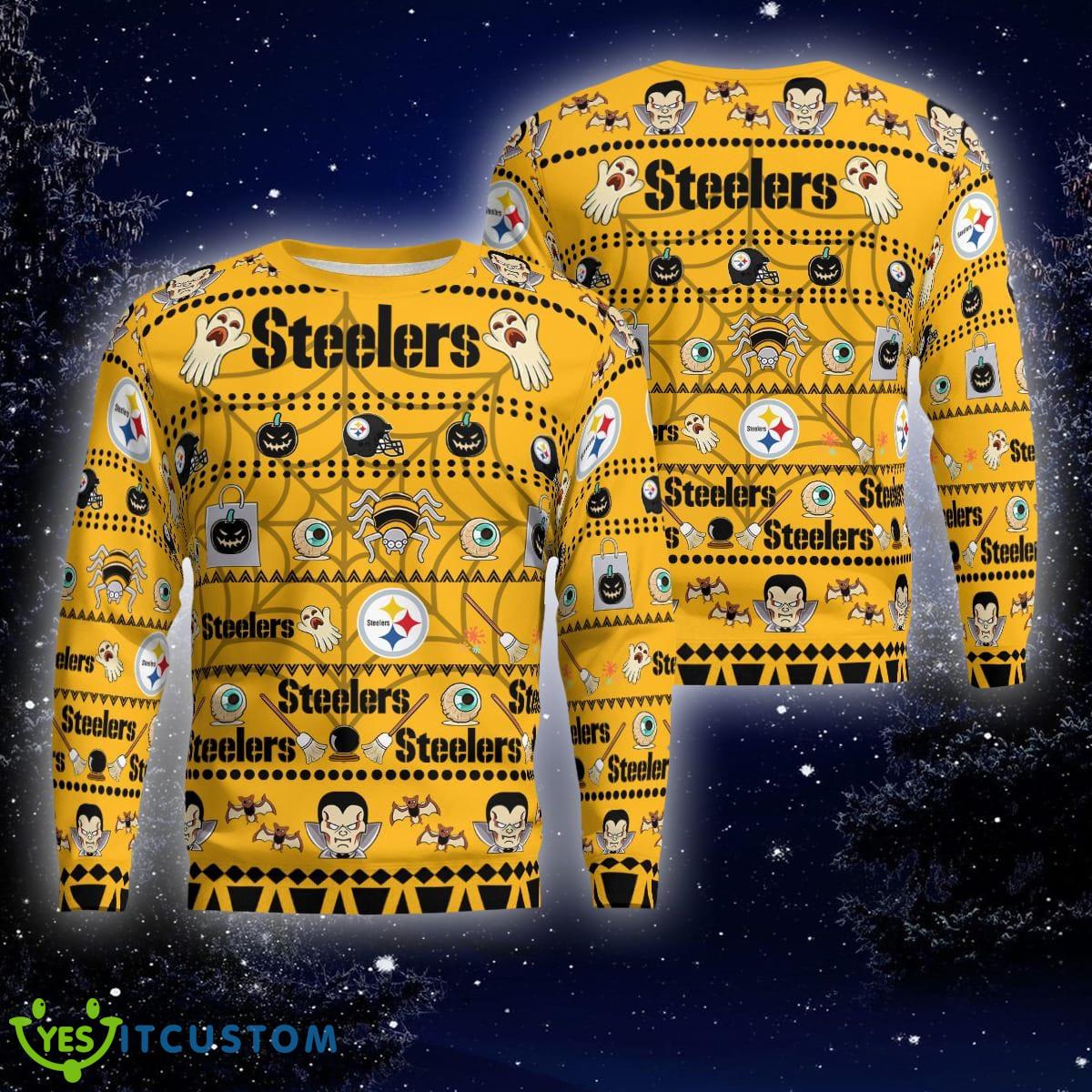 Christmas Pittsburgh Steelers Spooky Ghost Pumpkin Knitted Sweater For Fans 5 Christmas Pittsburgh Steelers Spooky Ghost Pumpkin Knitted Sweater For Fans - Pittsburgh Steelers Spooky Ghost Pumpkin Christmas Knitted Sweater Photo 1