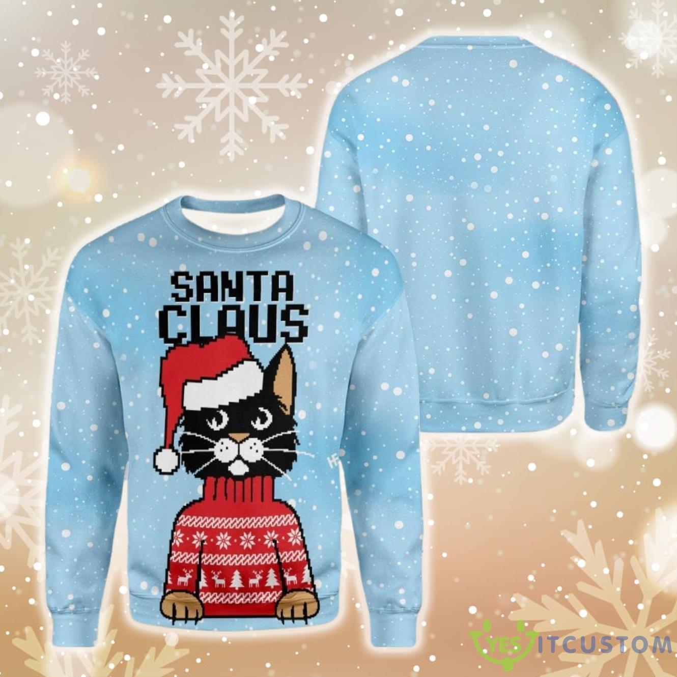 Christmas Santa Claus Cat Ugly Christmas Sweater 6 Christmas Santa Claus Cat Ugly Christmas Sweater Product Photo 2