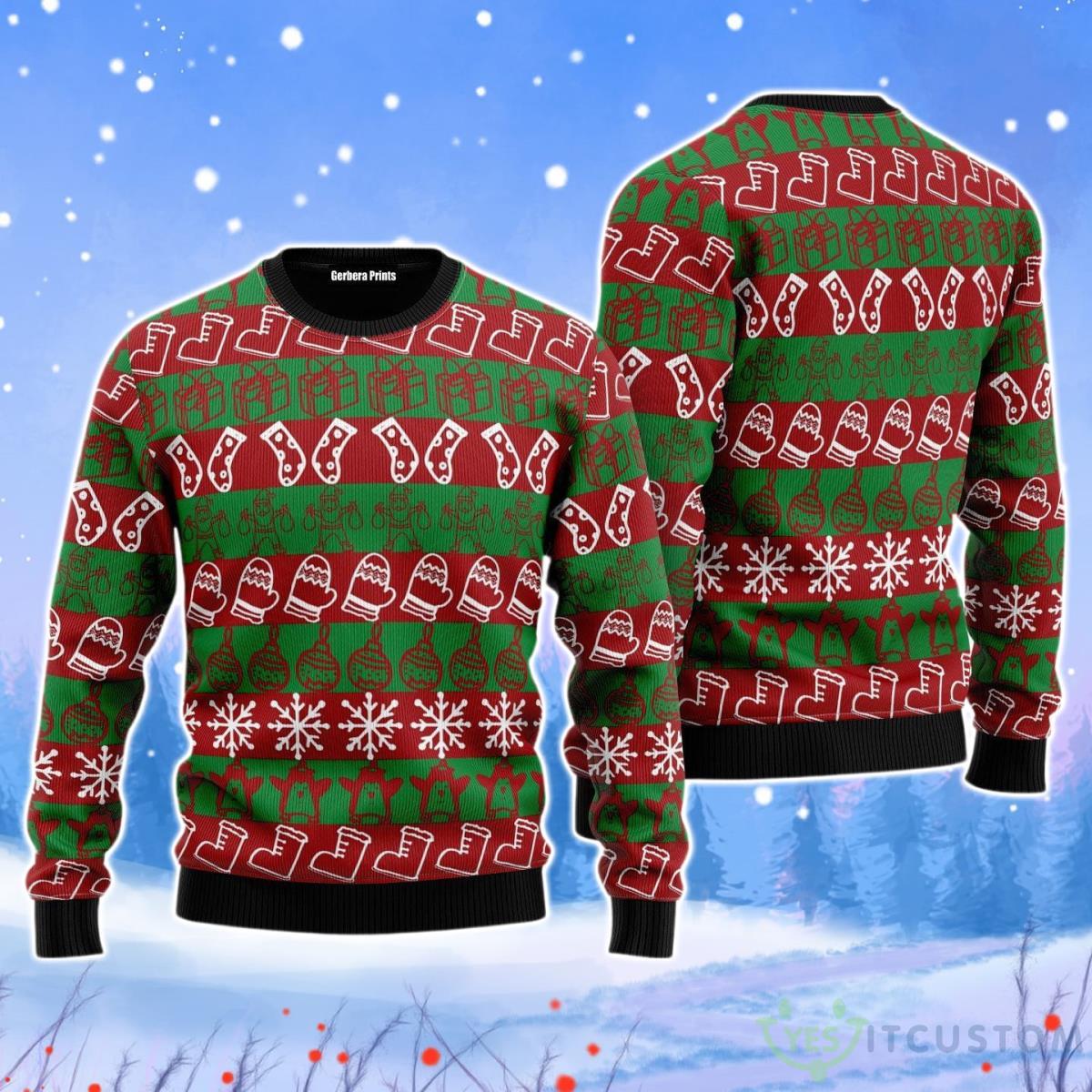 Christmas Stocking Pattern Christmas Unisex Ugly Sweater 3 Christmas Stocking Pattern Christmas Unisex Ugly Sweater Product Photo 1