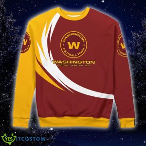 Christmas Washington Football Team Curved Stripes Ugly 3D Sweater Gift Holidays - Washington Football Team Curved Stripes Christmas Knitted Sweater Photo 5