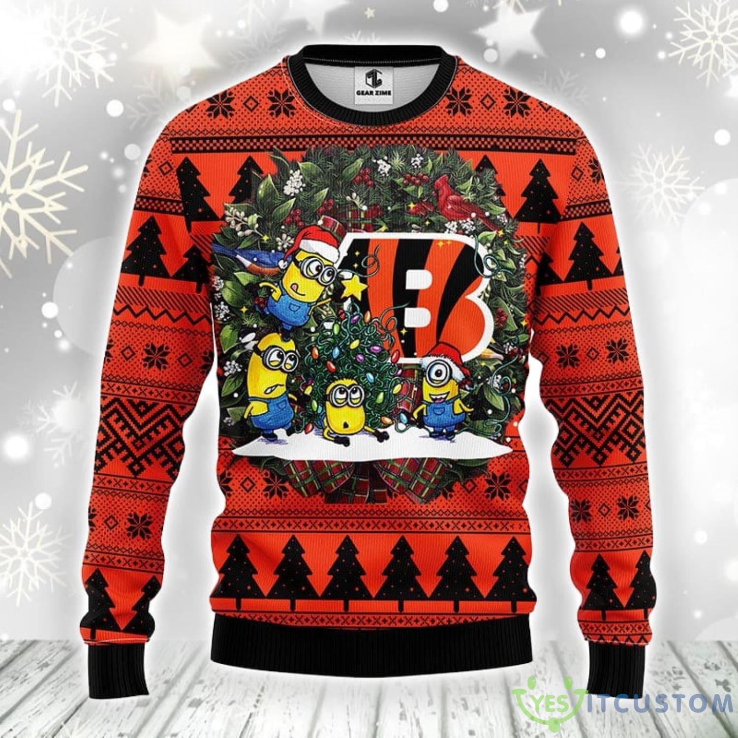 Cincinnati Bengals Minion Christmas Ugly Sweater Best Christmas Gift For Sport Fans 3 Cincinnati Bengals Minion Christmas Ugly Sweater Best Christmas Gift For Sport Fans Product Photo 1