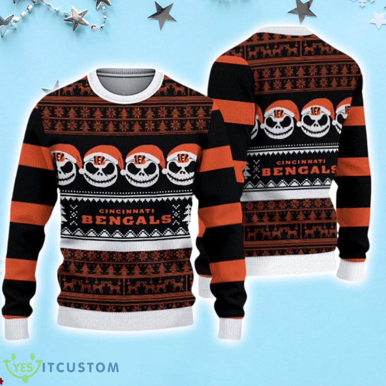 Cincinnati Bengals Pumpkin Christmas Sweater 3 Cincinnati Bengals Pumpkin Christmas Sweater Product Photo 1