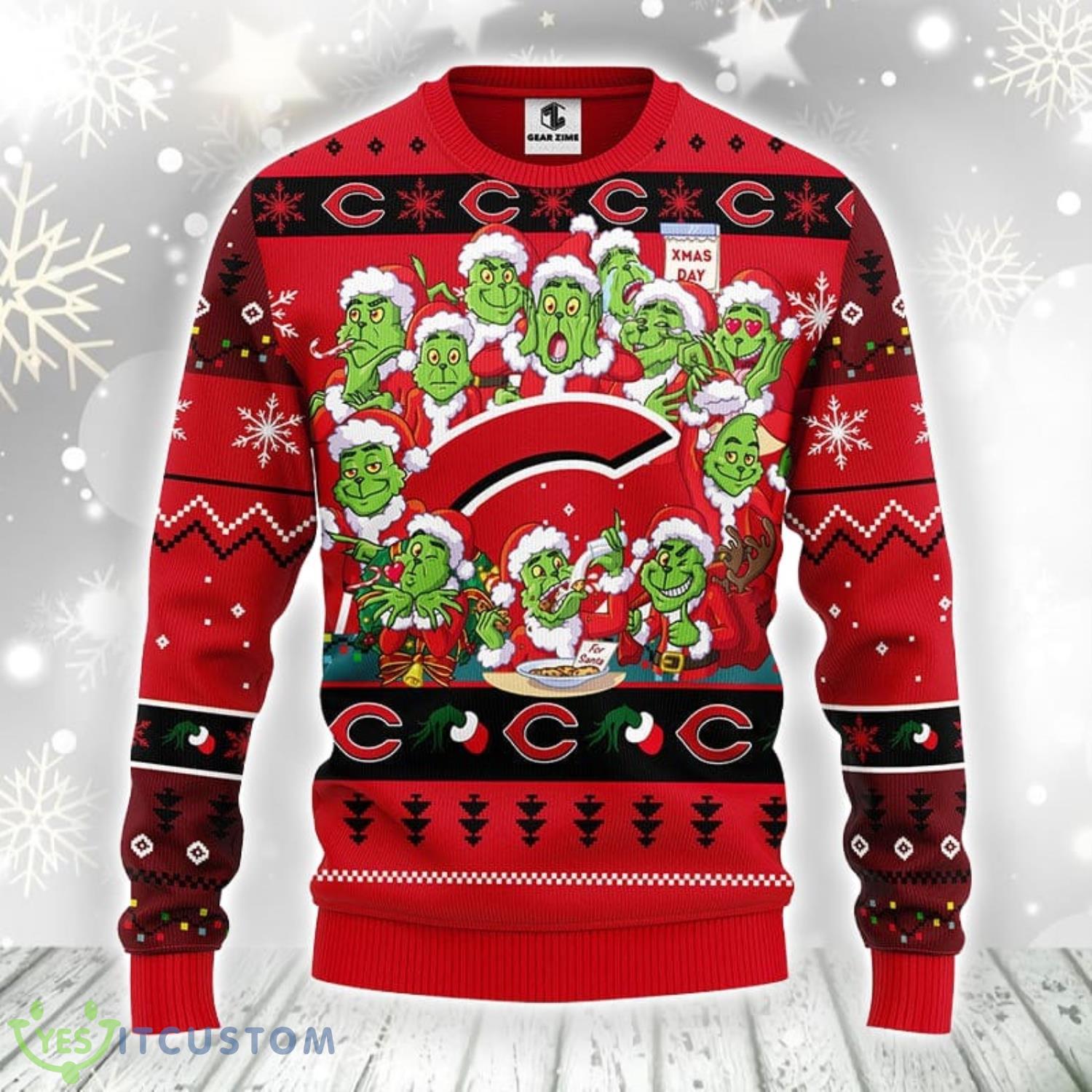 Cincinnati Reds 12 Grinch Xmas Day Ugly Christmas Sweater For Sport Fans Christmas Gift 3 Cincinnati Reds 12 Grinch Xmas Day Ugly Christmas Sweater For Sport Fans Christmas Gift Product Photo 1