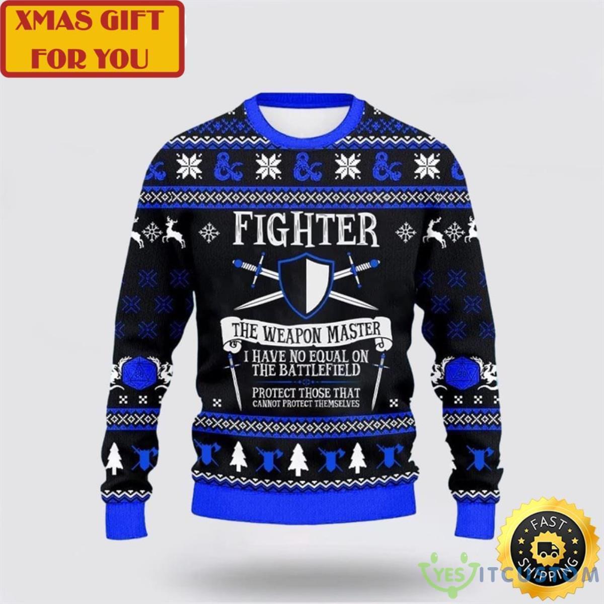 Classes Fighter Ugly Christmas Sweater 3 Classes Fighter Ugly Christmas Sweater Product Photo 1