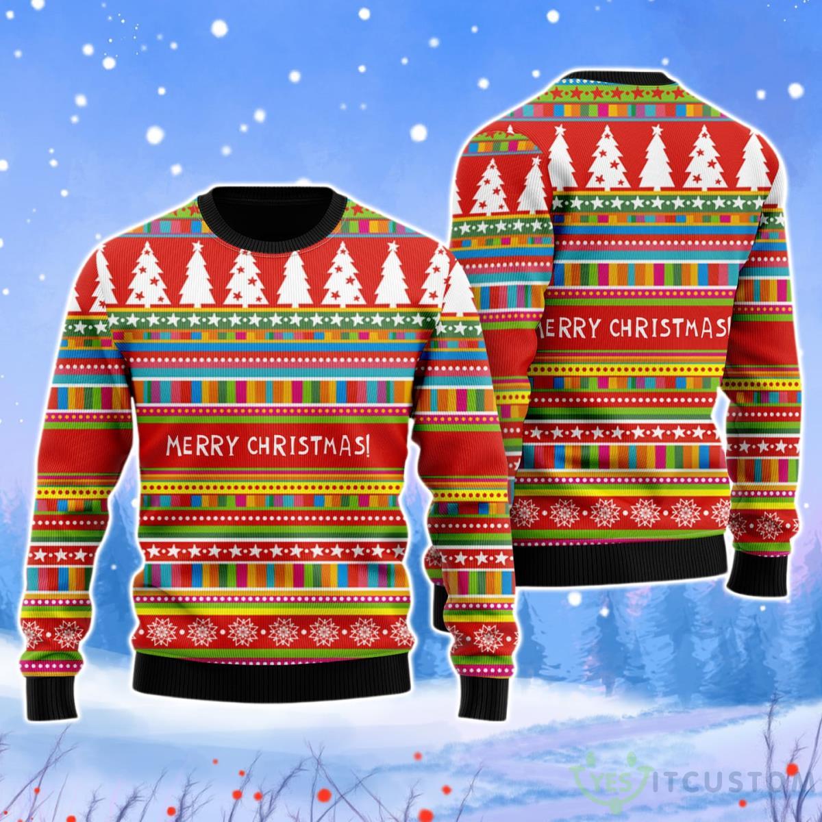 Classic Rainbow Pattern Christmas Unisex Ugly Sweater 3 Classic Rainbow Pattern Christmas Unisex Ugly Sweater Product Photo 1