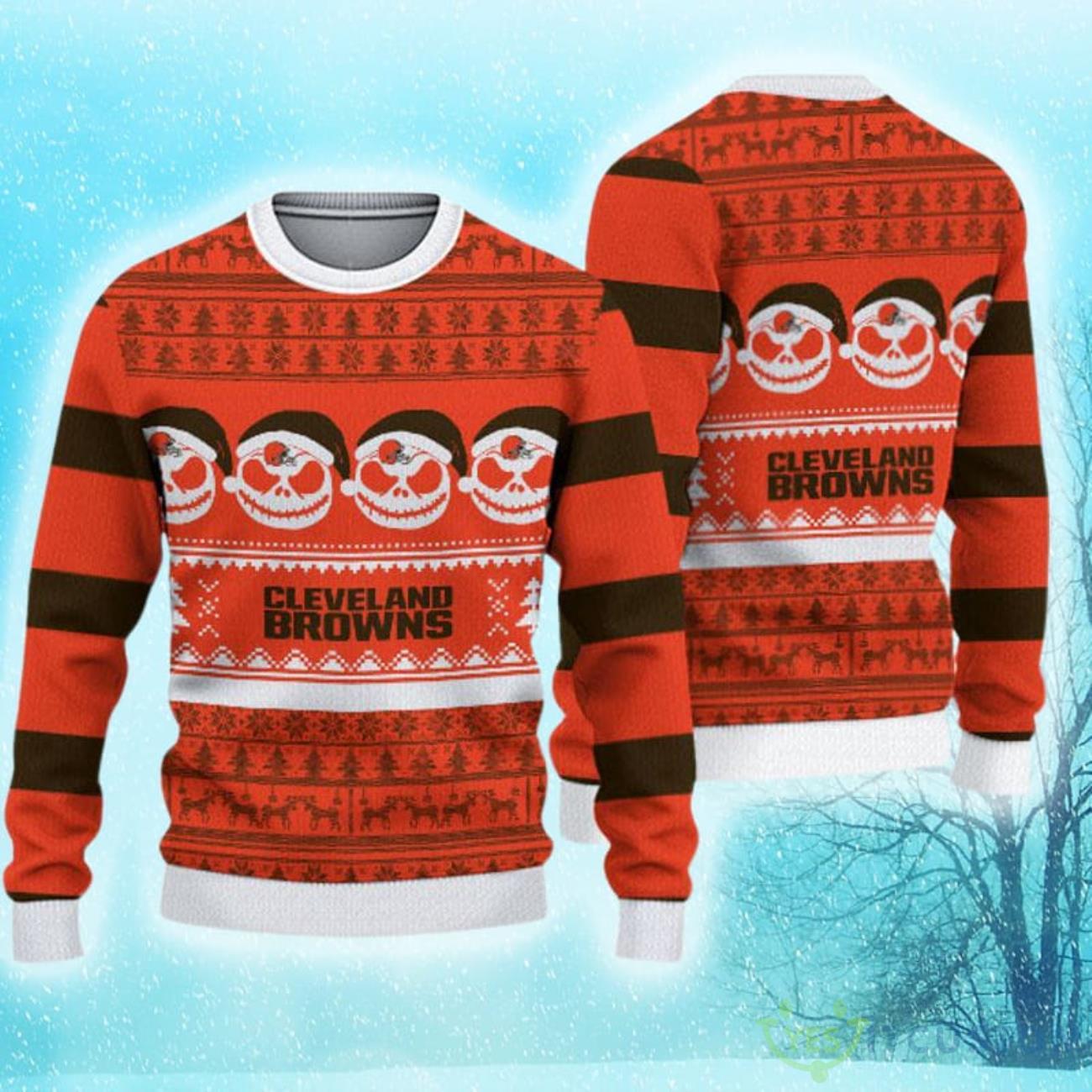 Cleveland Browns Christmas Reindeer Pattern Limited Edition Ugly Sweater 3 Cleveland Browns Christmas Reindeer Pattern Limited Edition Ugly Sweater Product Photo 1