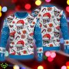 Cleveland Browns Logo Skull Candy Cane Pattern Blue Ugly Christmas Sweater - Cleveland Browns Logo Skull Candy Cane Pattern Blue Ugly Christmas Sweater