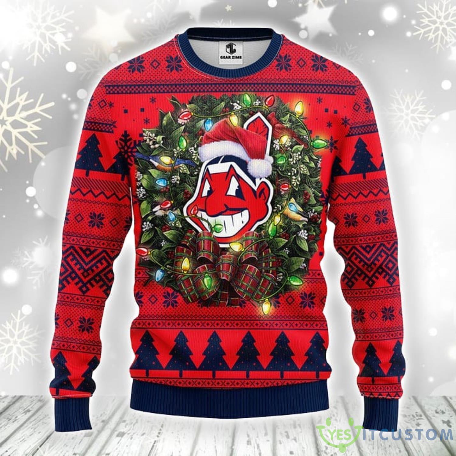Cleveland Indians Funny Christmas Ugly Sweater Christmas Gift For Sport Fans 3 Cleveland Indians Funny Christmas Ugly Sweater Christmas Gift For Sport Fans Product Photo 1