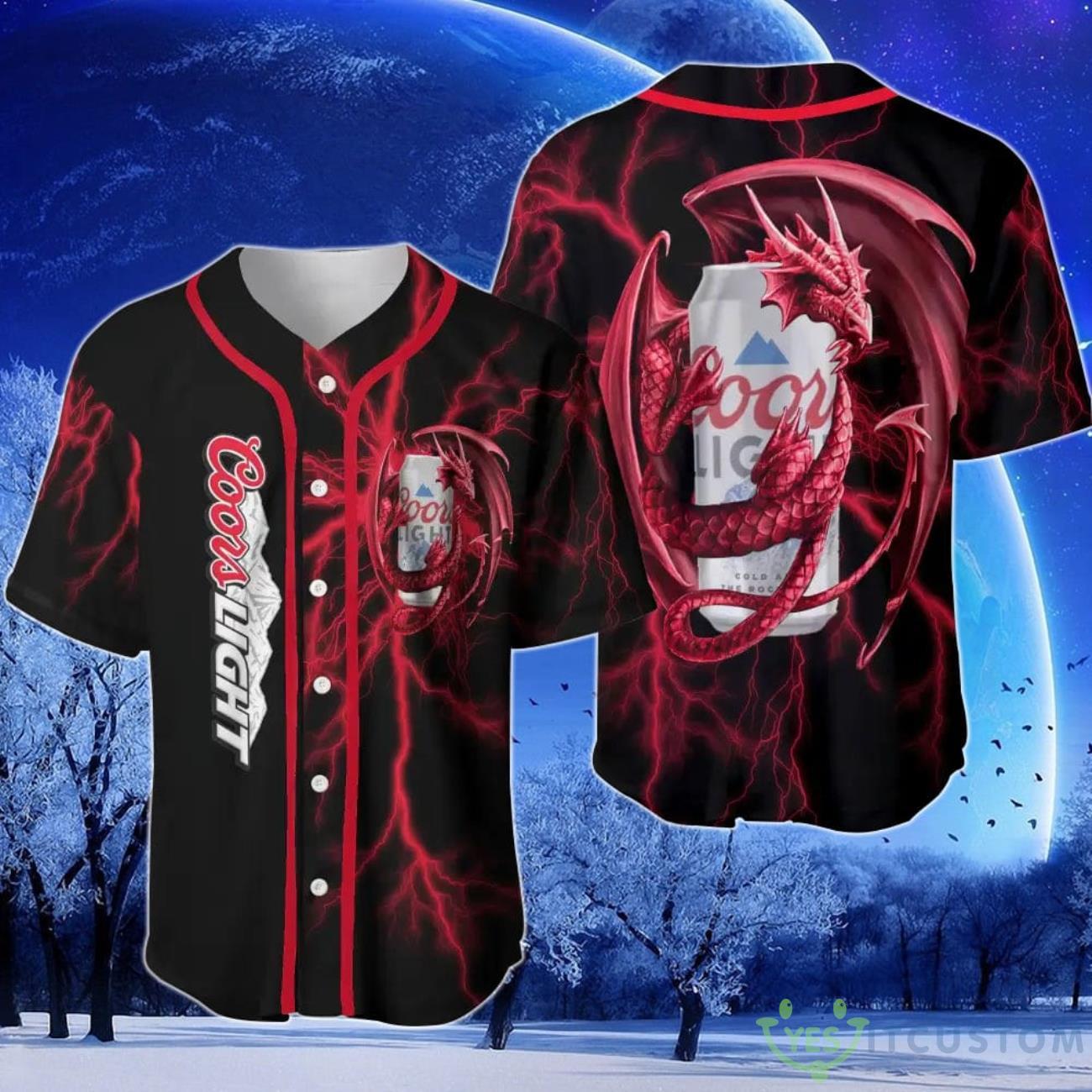 Coors Light Beer Dragon Thunder Baseball Jersey 2 Coors Light Beer Dragon Thunder Baseball Jersey Product Photo 1