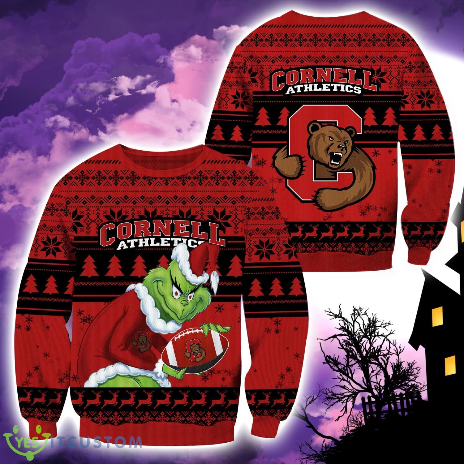 Cornell Big Red NCAA Grinch Hug Logo Ugly Christmas Sweater Special Christmas Gift For Fans 3 Cornell Big Red NCAA Grinch Hug Logo Ugly Christmas Sweater Special Christmas Gift For Fans Product Photo 1
