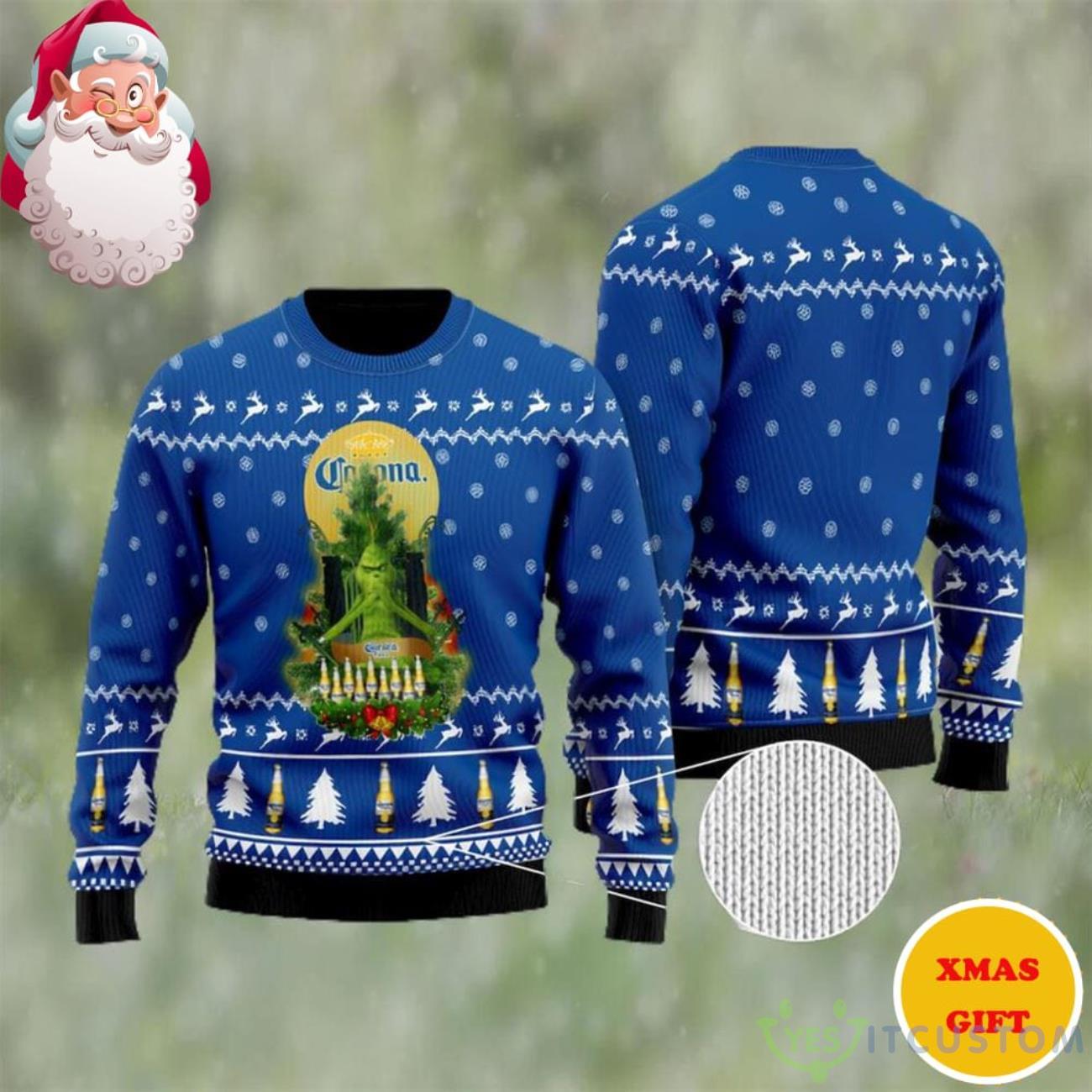 Corona Extra Grinch Snow Christmas AOP Sweater 3 Corona Extra Grinch Snow Christmas AOP Sweater Product Photo 1