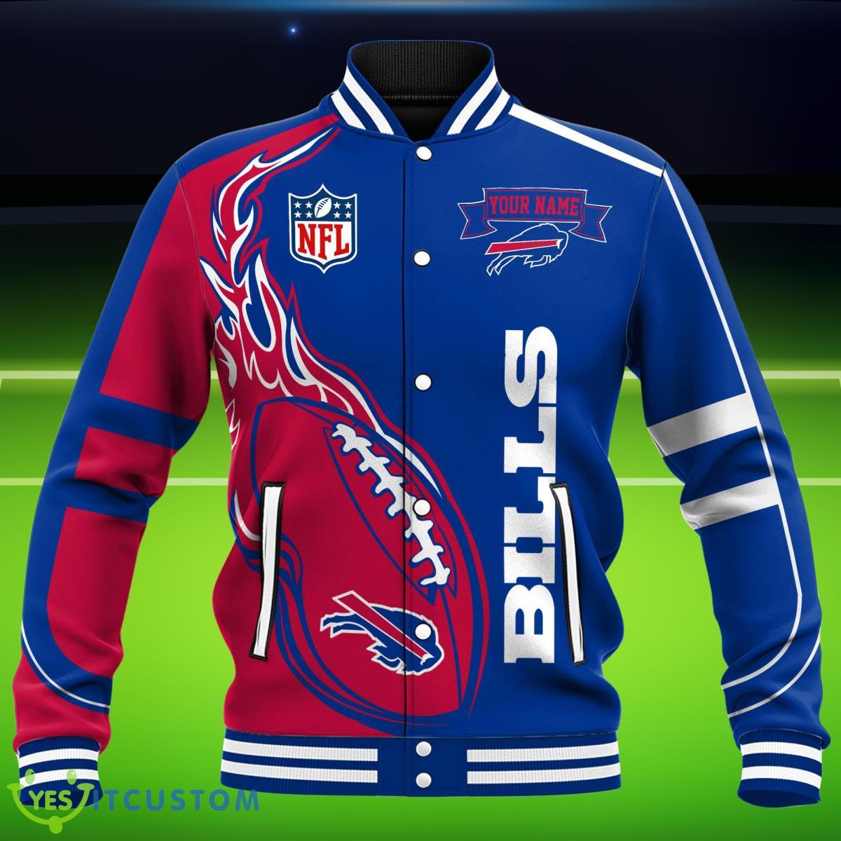 Custom Name Buffalo Bills NFL Teams Baseball Jacket Impressive Gift 3 Custom Name Buffalo Bills NFL Teams Baseball Jacket Impressive Gift Product Photo 3