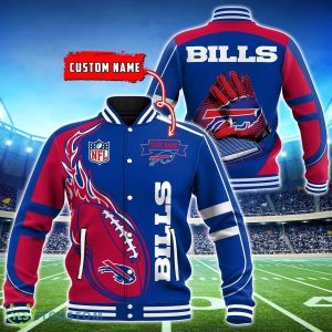Custom Name Buffalo Bills NFL Teams Baseball Jacket Impressive Gift Product Photo 1