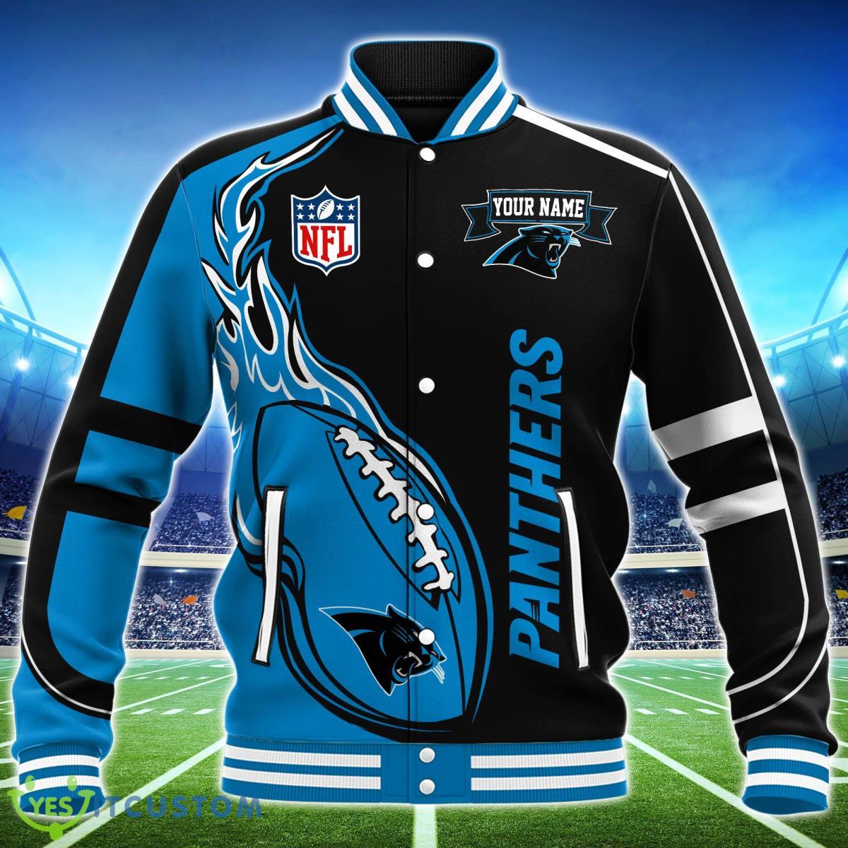 Custom Name Carolina Panthers NFL Teams Baseball Jacket Impressive Gift 3 Custom Name Carolina Panthers NFL Teams Baseball Jacket Impressive Gift Product Photo 3
