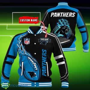 Custom Name Carolina Panthers NFL Teams Baseball Jacket Impressive Gift Product Photo 1