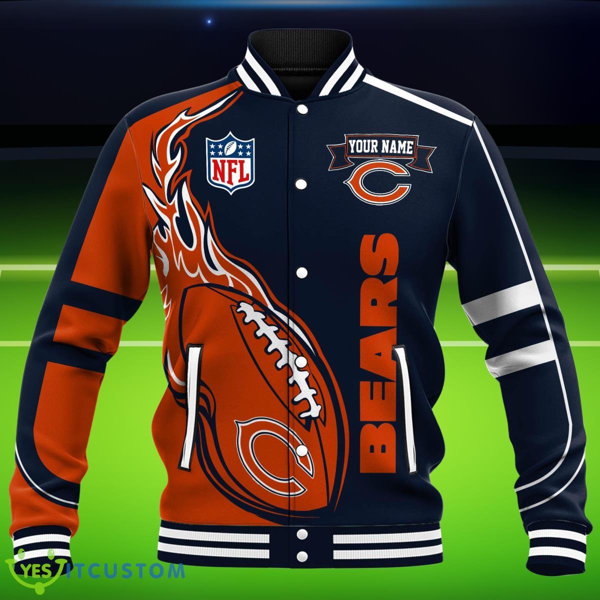 Custom Name Chicago Bears NFL Teams Baseball Jacket Impressive Gift 3 Custom Name Chicago Bears NFL Teams Baseball Jacket Impressive Gift Product Photo 3
