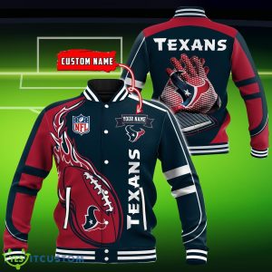 Custom Name Houston Texans NFL Teams Baseball Jacket Impressive Gift Product Photo 1