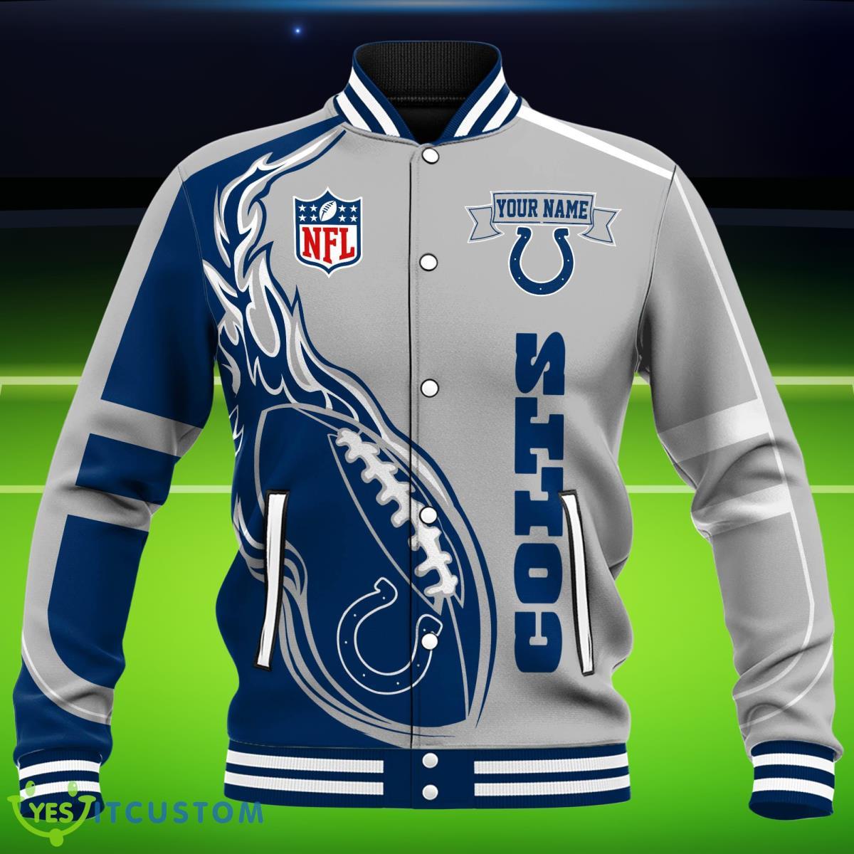 Custom Name Indianapolis Colts NFL Teams Baseball Jacket Impressive Gift 3 Custom Name Indianapolis Colts NFL Teams Baseball Jacket Impressive Gift Product Photo 3