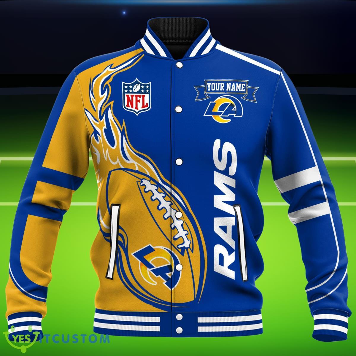 Custom Name Los Angeles Rams NFL Teams Baseball Jacket Impressive Gift 3 Custom Name Los Angeles Rams NFL Teams Baseball Jacket Impressive Gift Product Photo 3