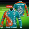 Custom Name Miami Dolphins NFL Teams Baseball Jacket Impressive Gift Product Photo 1