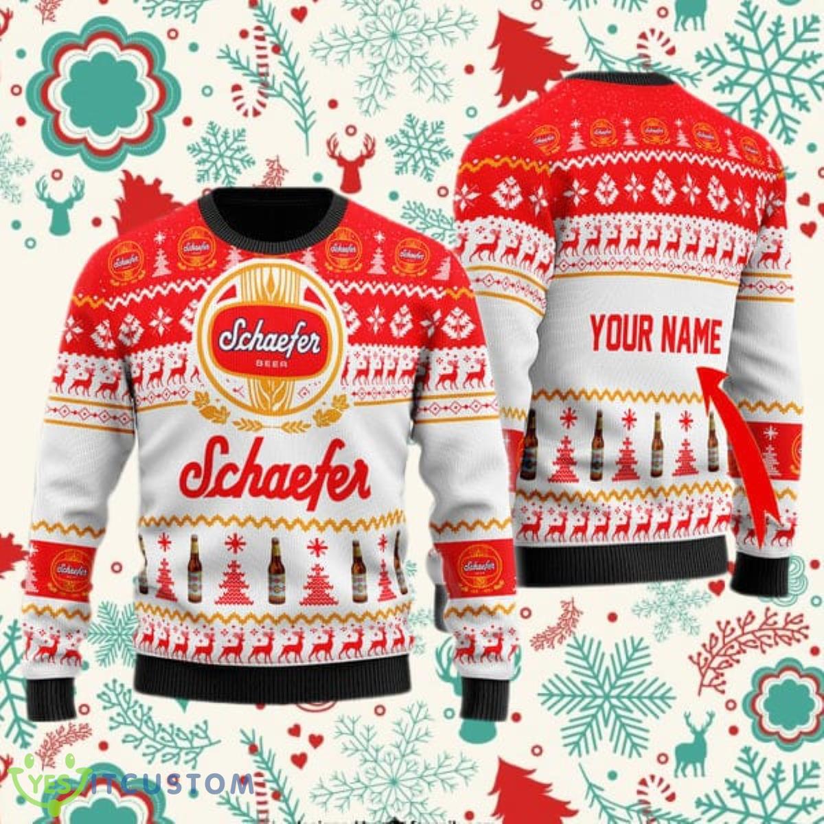 Custom Name Schaefer Beer Ugly Christmas Sweater Style Gift For Men And Women 3 Custom Name Schaefer Beer Ugly Christmas Sweater Style Gift For Men And Women Product Photo 1