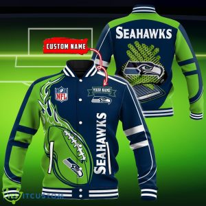 Custom Name Seattle Seahawks NFL Teams Baseball Jacket Impressive Gift Product Photo 1
