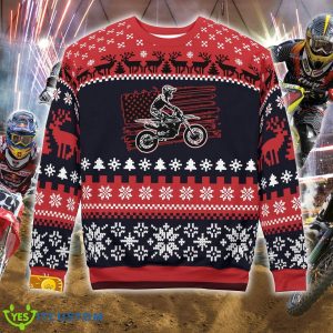 Custom Number And Name Christmas Motocross rider Graphics Ugly Christmas Sweater Men Women - Christmas Motocross rider Ugly Christmas Sweater Photo 9