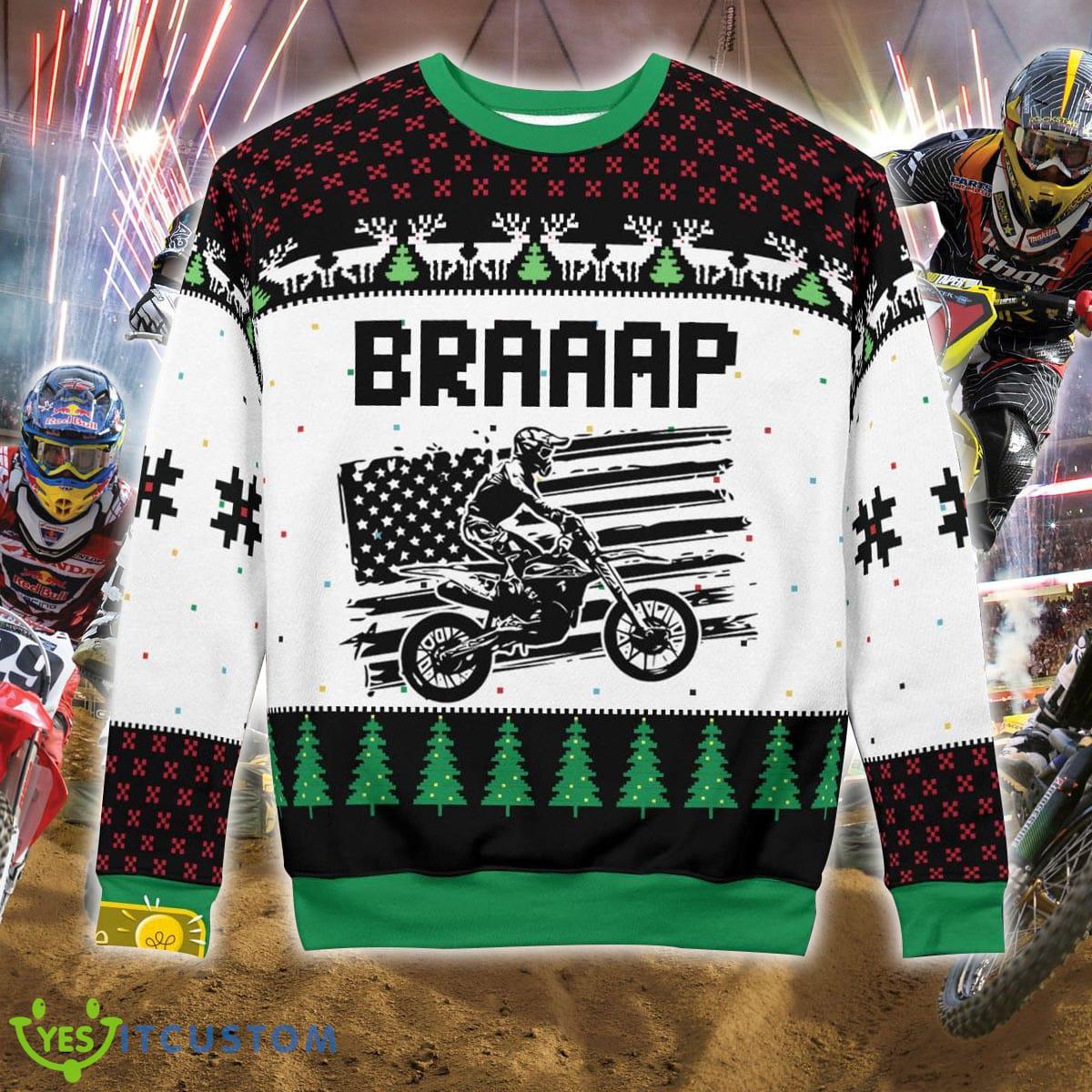Custom Number And Name Christmas Motocross rider New Ugly Christmas Sweater Men Women 6 Custom Number And Name Christmas Motocross rider New Ugly Christmas Sweater Men Women - Christmas Motocross rider Ugly Christmas Sweater Photo 5