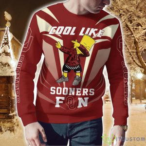 Cute Cool Like Oklahoma Sooners Fan Bart Simpson Dab Ugly Christmas Sweater Product Photo 2