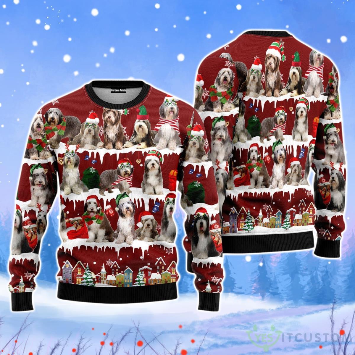 Cute Dog Christmas Unisex Ugly Sweater 3 Cute Dog Christmas Unisex Ugly Sweater Product Photo 1