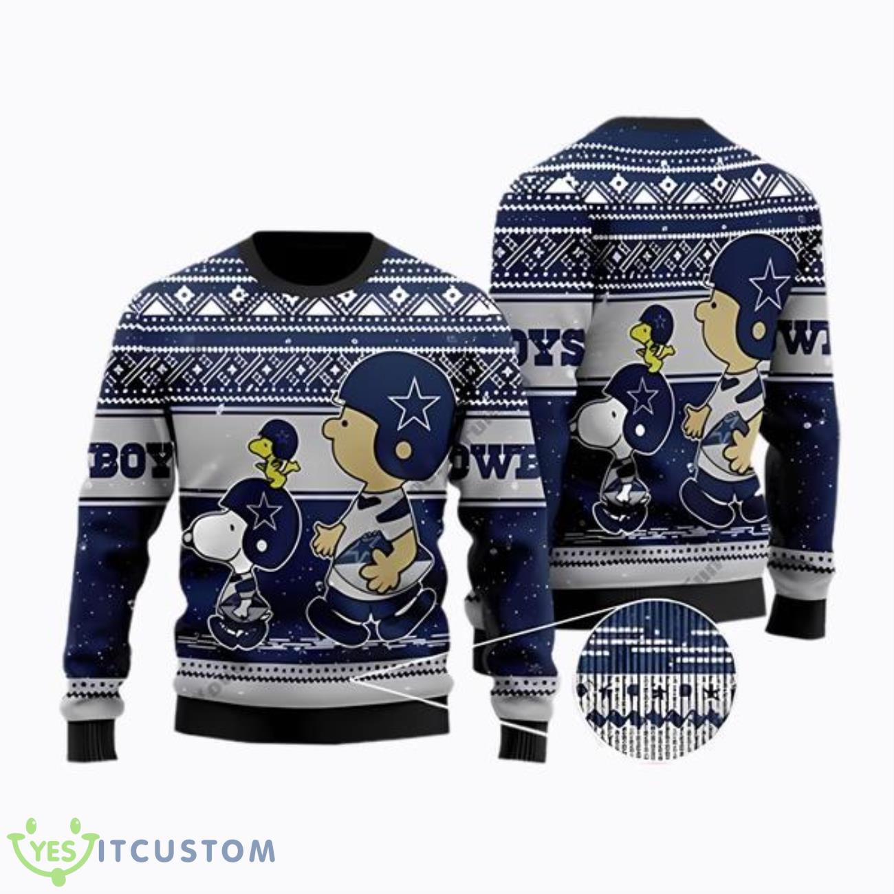 Dallas Cowboys Snoopy Custom Ugly Christmas Sweater 3 Dallas Cowboys Snoopy Custom Ugly Christmas Sweater Product Photo 1