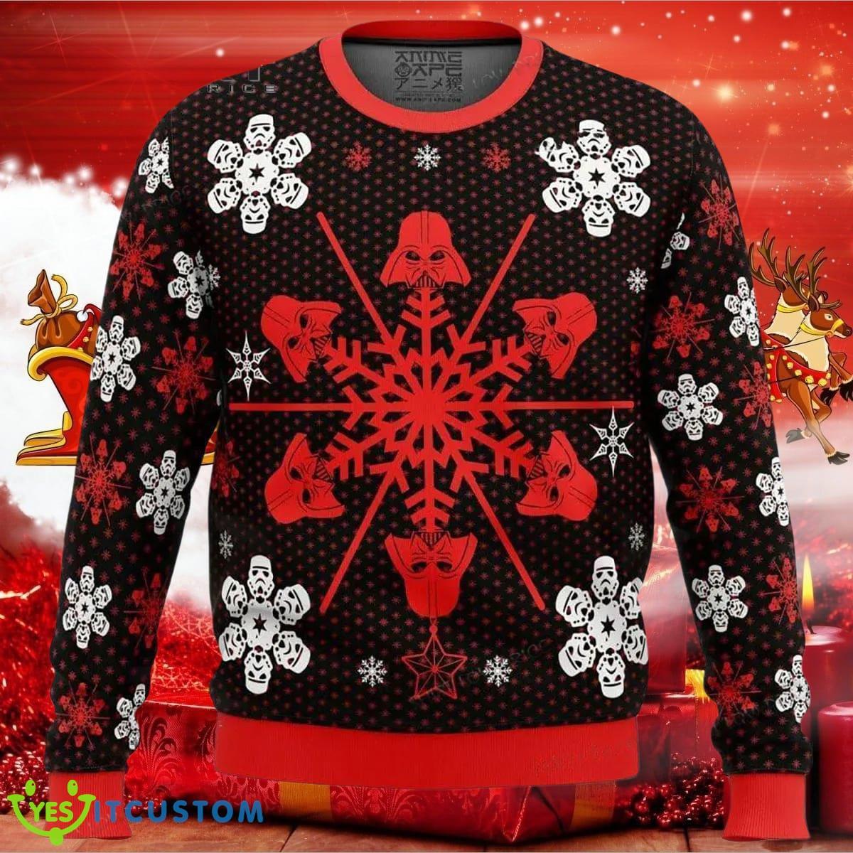 Darth Vader Helmet Star Wars Snowflake Ugly Christmas Sweater ...