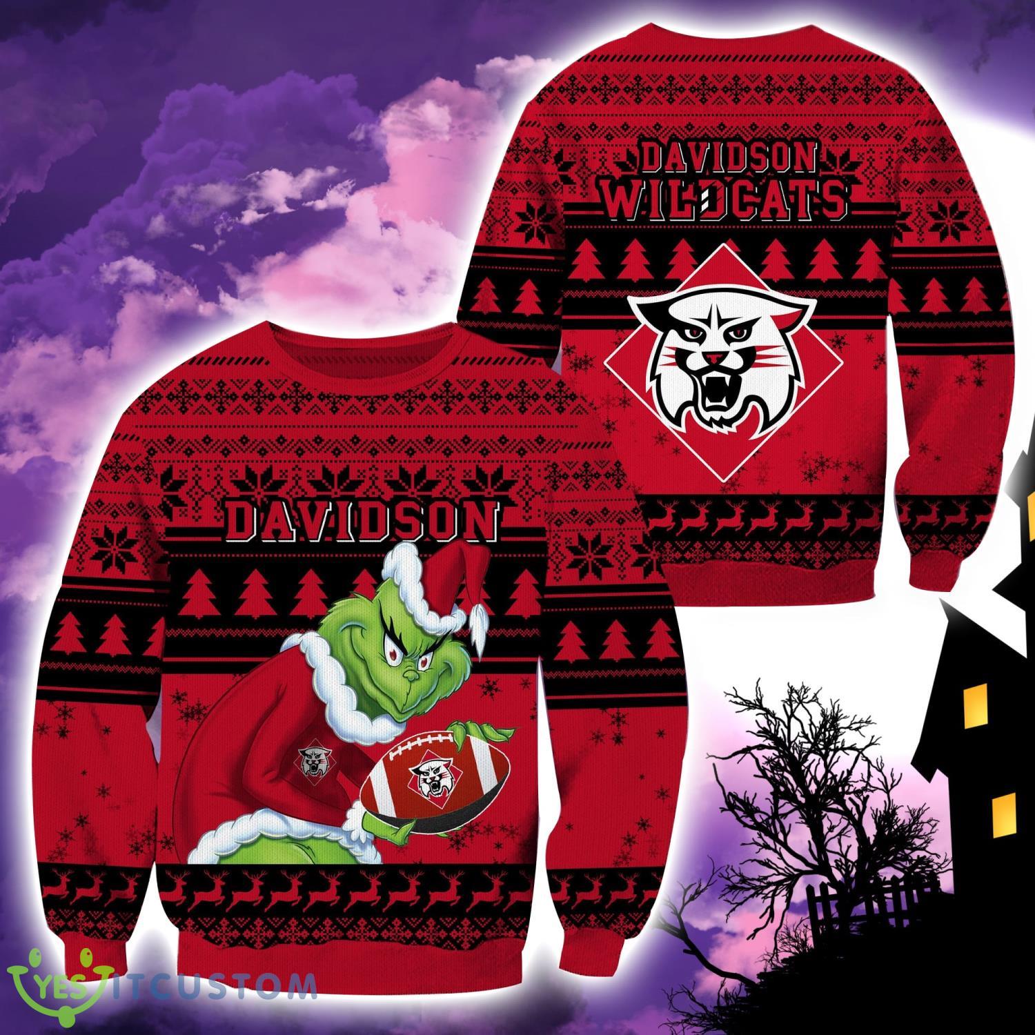Davidson Wildcats NCAA Grinch Hug Logo Ugly Christmas Sweater Special Christmas Gift For Fans 3 Davidson Wildcats NCAA Grinch Hug Logo Ugly Christmas Sweater Special Christmas Gift For Fans Product Photo 1