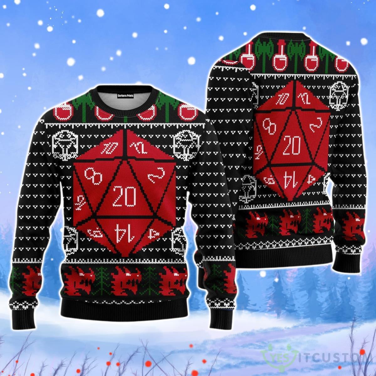 D&D Christmas Unisex Ugly Sweater 3 D&D Christmas Unisex Ugly Sweater Product Photo 1