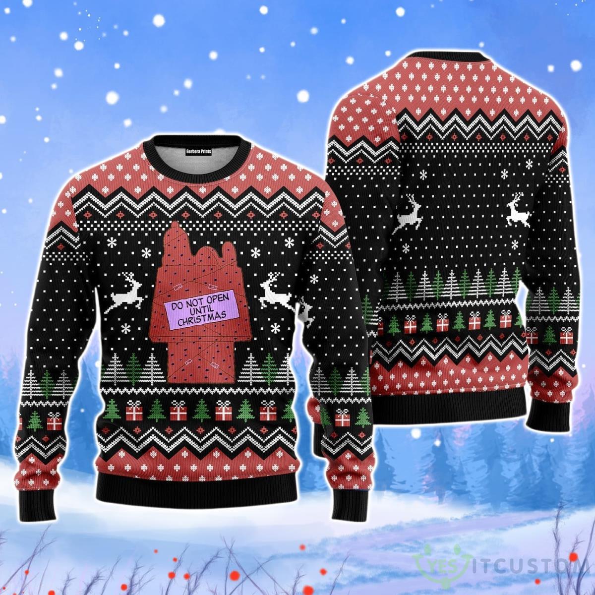 Do Not Open Until Christmas Unisex Ugly Sweater 3 Do Not Open Until Christmas Unisex Ugly Sweater Product Photo 1