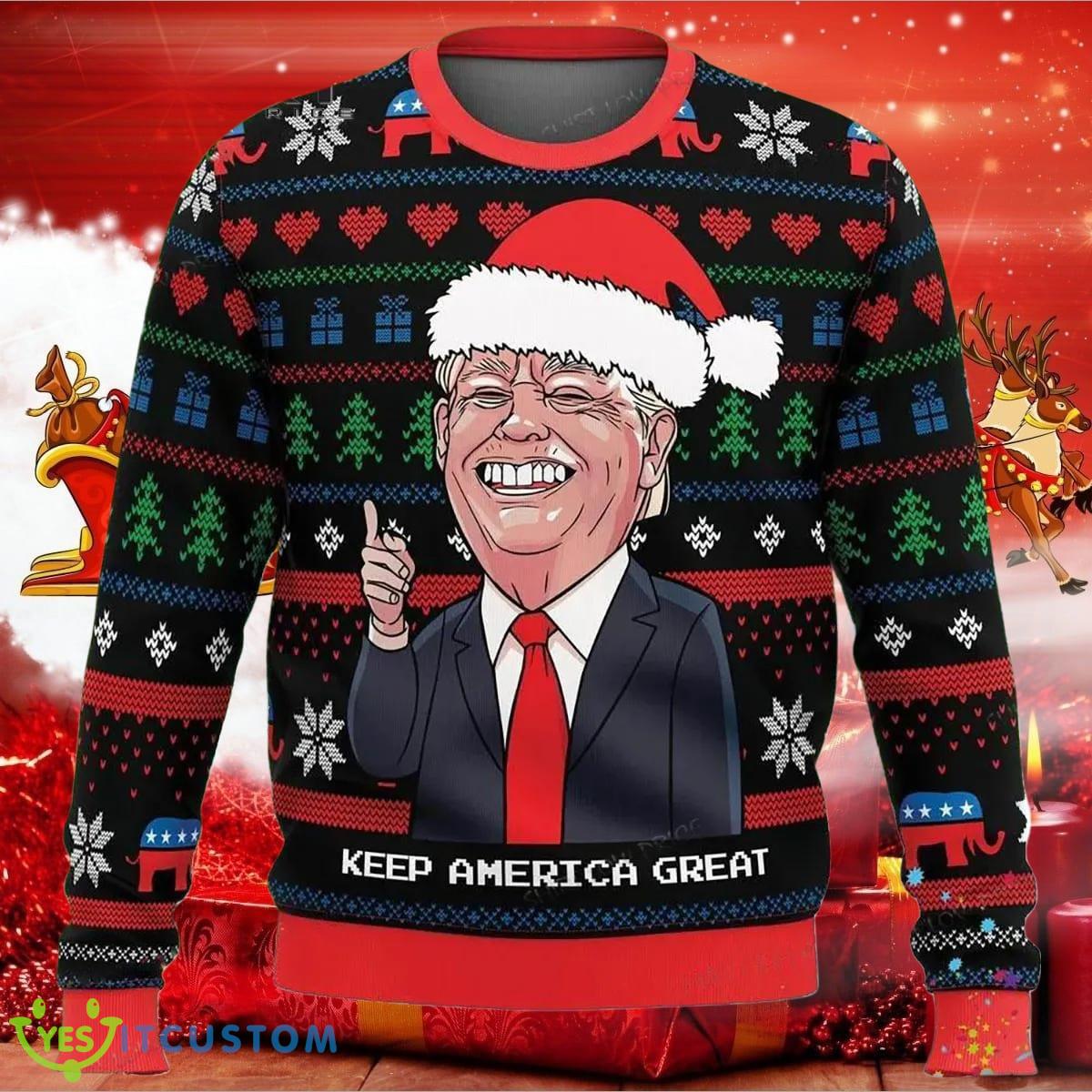 Donald Trump Keep America Great Christmas Ugly Christmas Sweater Impressive Gift 3 Donald Trump Keep America Great Christmas Ugly Christmas Sweater Impressive Gift Product Photo 1