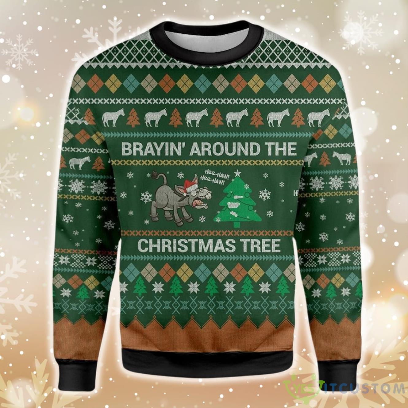 Donkey Brayin Around Christmas Tree Farmer Ugly Christmas Sweater 5 Donkey Brayin Around Christmas Tree Farmer Ugly Christmas Sweater Product Photo 1
