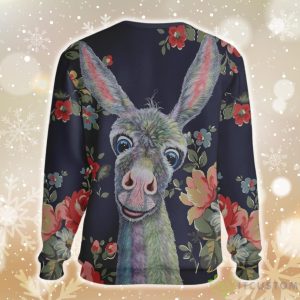 Donkey Floral Farmer Ugly Christmas Sweater 3 Donkey Floral Farmer Ugly Christmas Sweater Product Photo 2