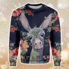 Donkey Floral Farmer Ugly Christmas Sweater Product Photo 1