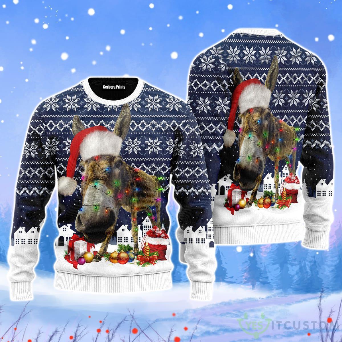 Donkey Merry Christmas Unisex Ugly Sweater 3 Donkey Merry Christmas Unisex Ugly Sweater Product Photo 1