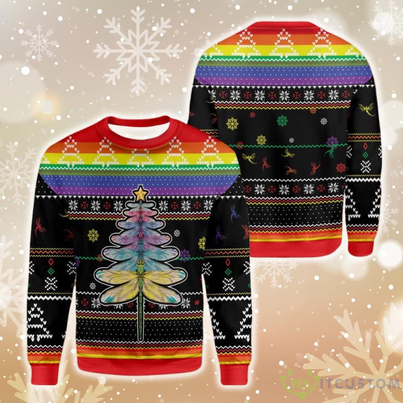 Dragonfly Christmas Tree Ugly Christmas Sweater 6 Dragonfly Christmas Tree Ugly Christmas Sweater Product Photo 2