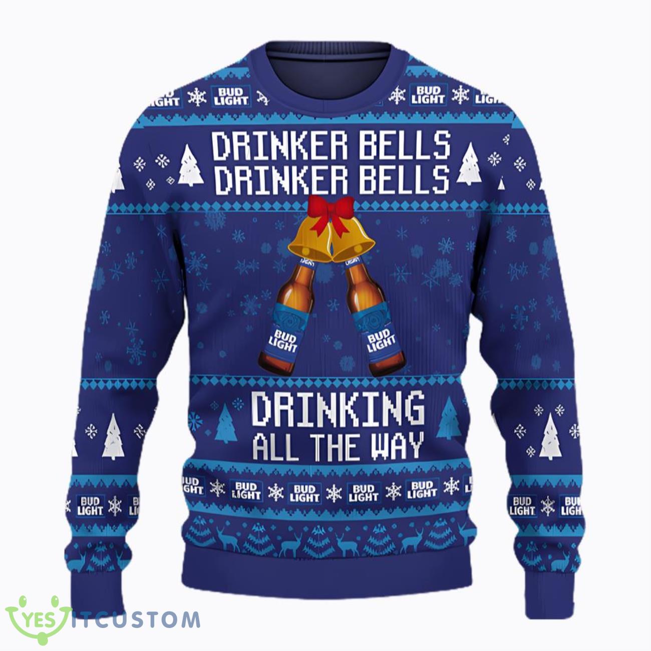 Drinker Bells Bud Light Beer Christmas Ugly Sweater 3 Drinker Bells Bud Light Beer Christmas Ugly Sweater Product Photo 1